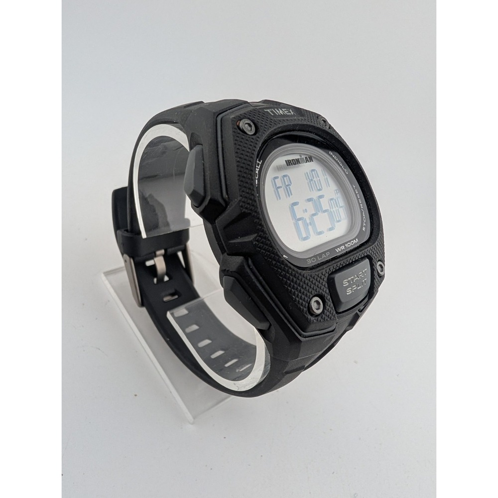 Timex Ironman Men's Watch 30 Lap Black Band- No Indiglo, New Battery